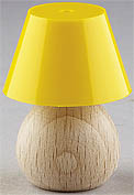 Tischlampe 3,5V Holzfuss gelb